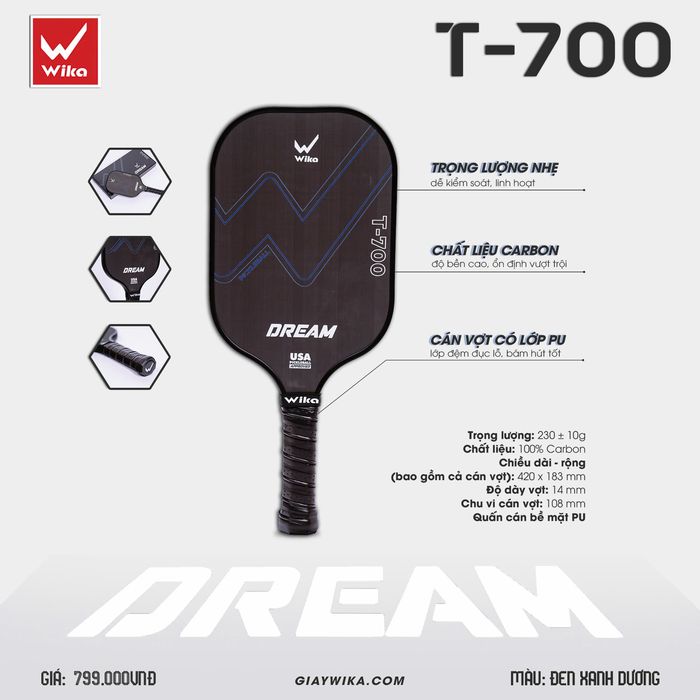 Vot_Pickleball_Wika_Dream_Den/Xanh_Bien