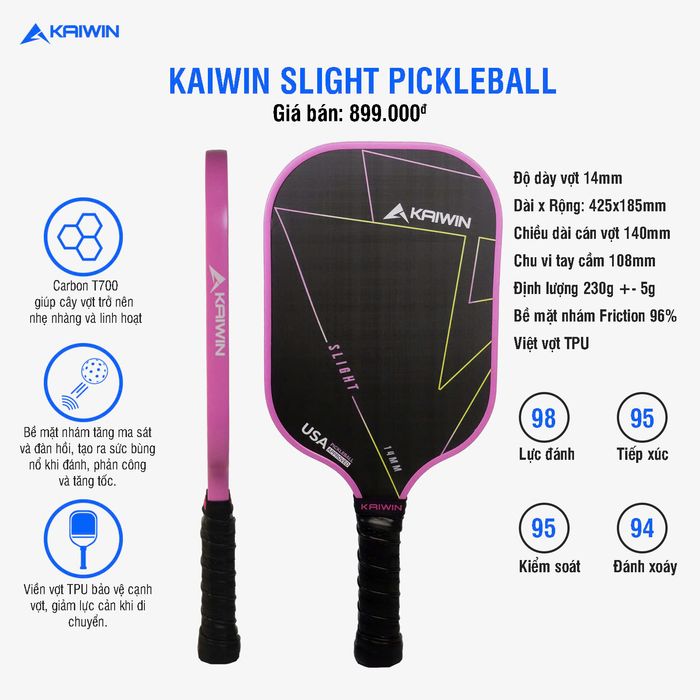Vot_Pickleball_Kaiwin_Slight_T700_Hong