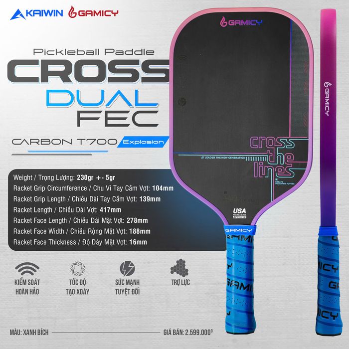 Vot_Pickleball_Gamicy_Cross_Xanh_Bich