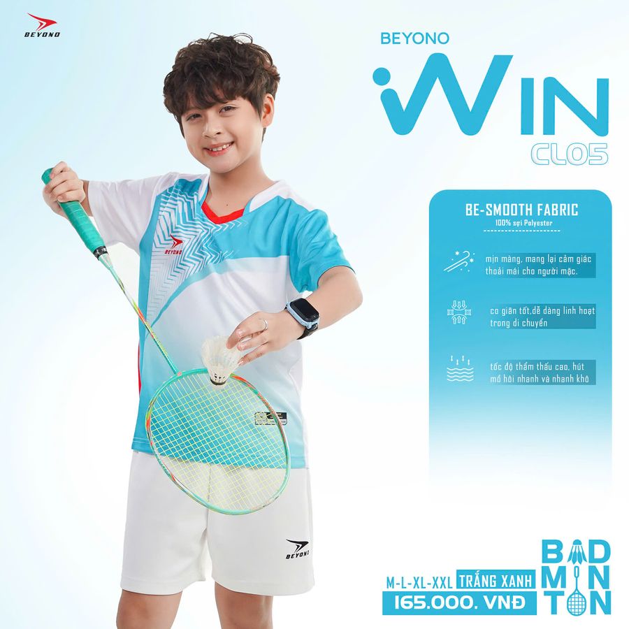 Ao_cau_long_Beyono_Win_CL05_Tre_em_Trang_Xanh