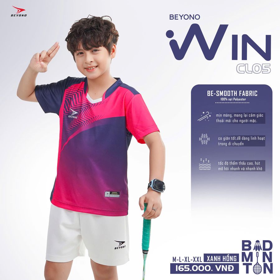 Ao_cau_long_Beyono_Win_CL05_Tre_em_Hong/Xanh