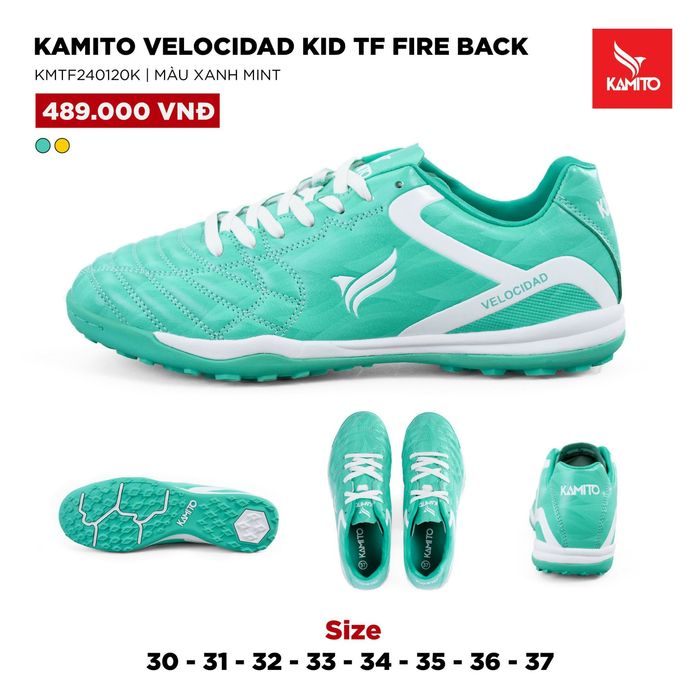 Giay_Kamito_Velocidad_KID_TF_Fire_Back_Xanh_Mint