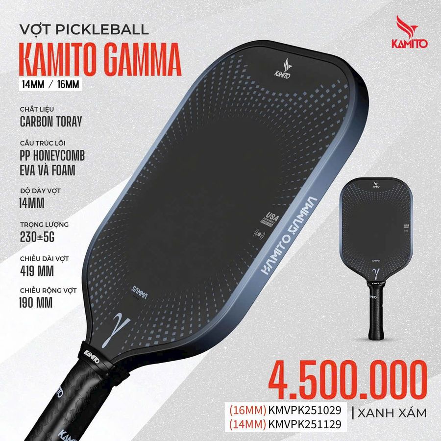 Vot_Pickleball_Kamito_Gamma_Xanh_Xam