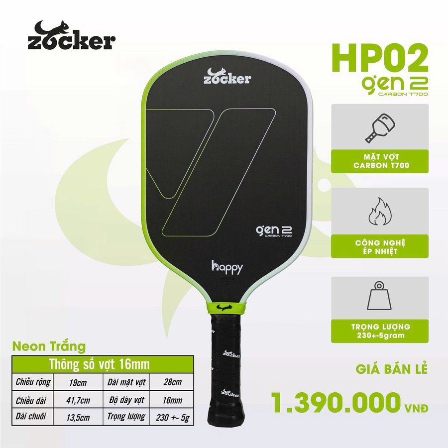 Vot_Pickleball_Zocker_HP02_gen_2-16mm_Neon_Trang