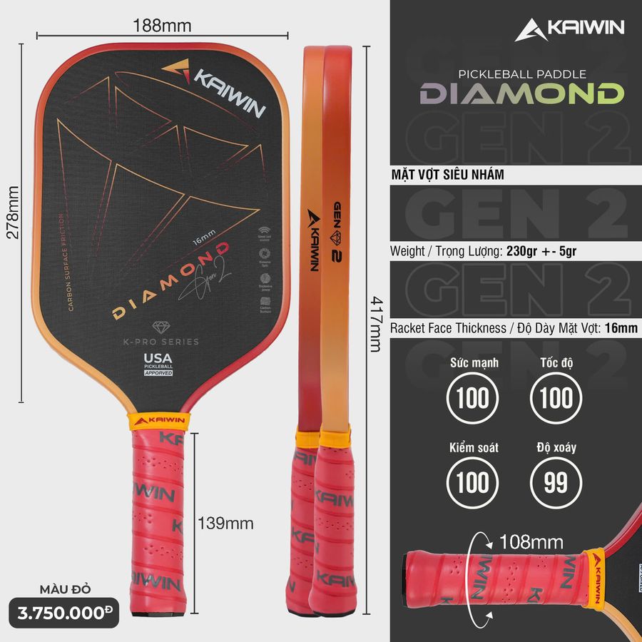 Vot_Pickleball_Kaiwin_Diamond_Gen2_16mm_Do