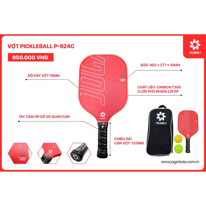 Vợt Pickleball Jogarbola P924C Đỏ
