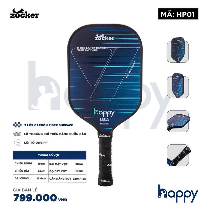Vợt Pickleball Zocker HP01