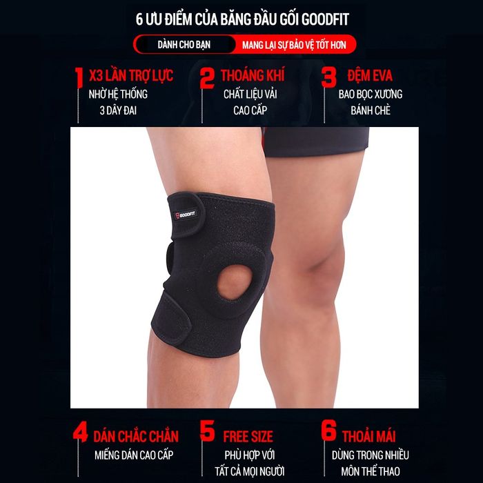 Đai bảo vệ đầu gối co giãn GoodFit GF523K
