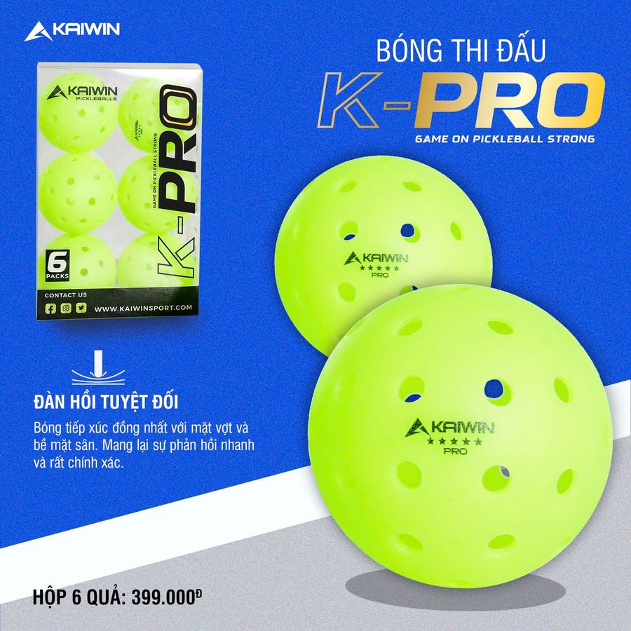 Bóng thi đấu Pickleball Kaiwin Pro (Hộp 6 quả)