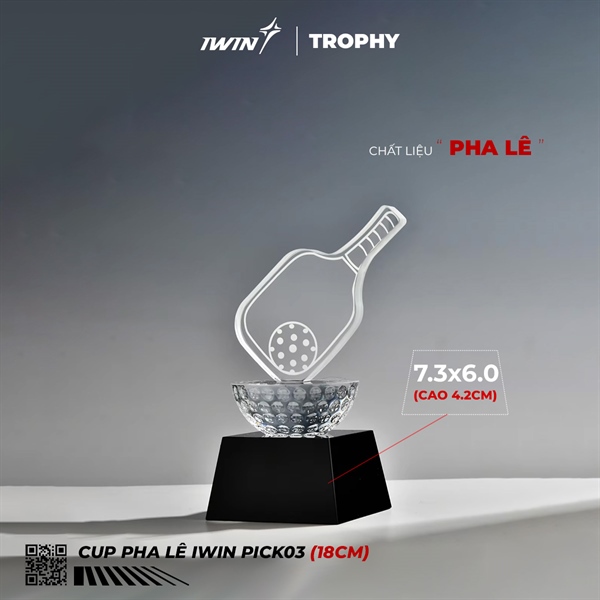 Cúp Pha Lê iWin Pick03 (18cm)
