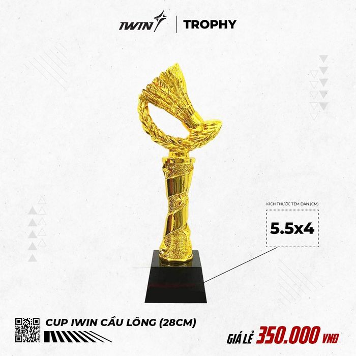 Cúp Cầu Lông iWin (28cm)