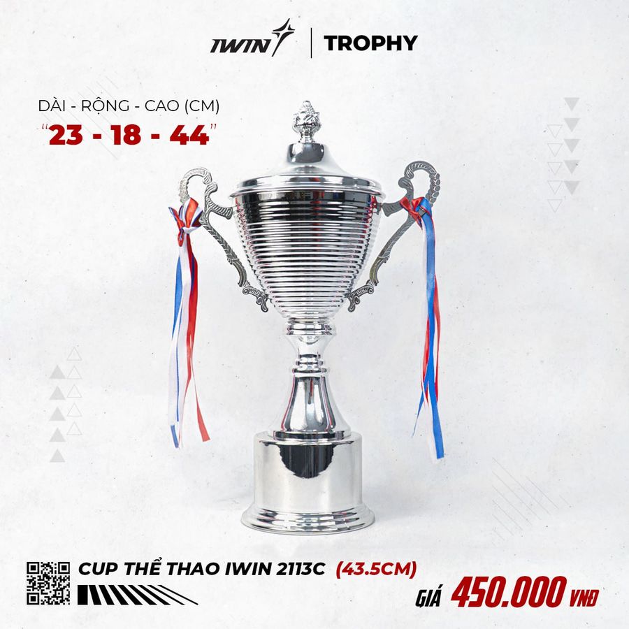 Cúp thể thao iWin 2111 Bạc (C) - 43.5cm