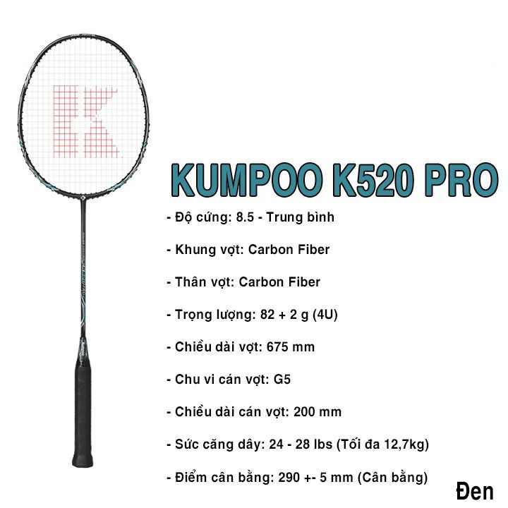 Khung Vợt Kumpoo K520 Pro Đen 3120