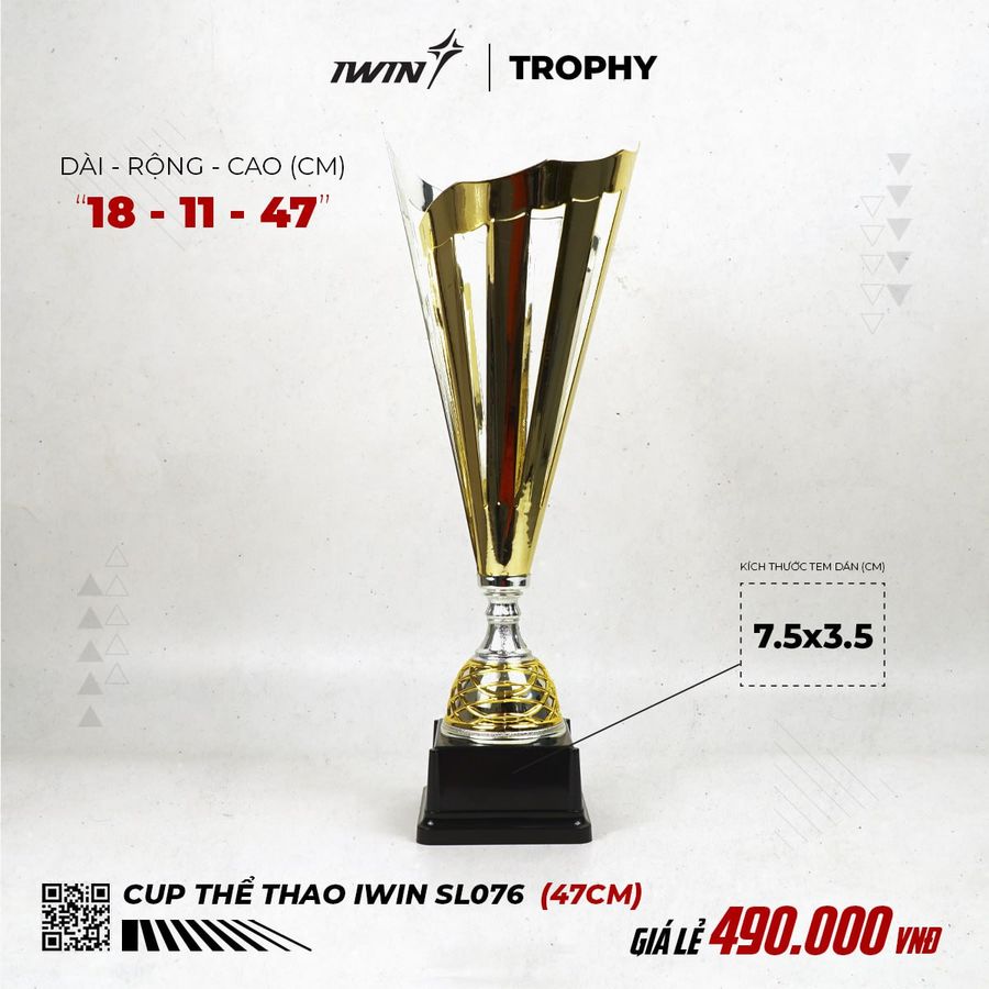 Cúp thể thao iWin SL076 (A) - 47cm