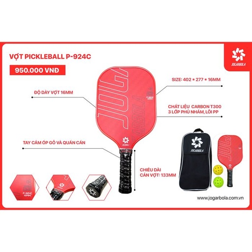 [SP003216] Vợt Pickleball Jogarbola P924C Đỏ