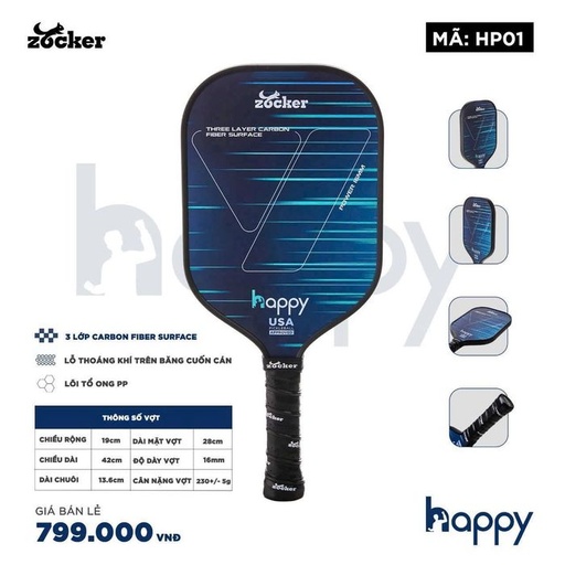 [SP002815] Vợt Pickleball Zocker HP01