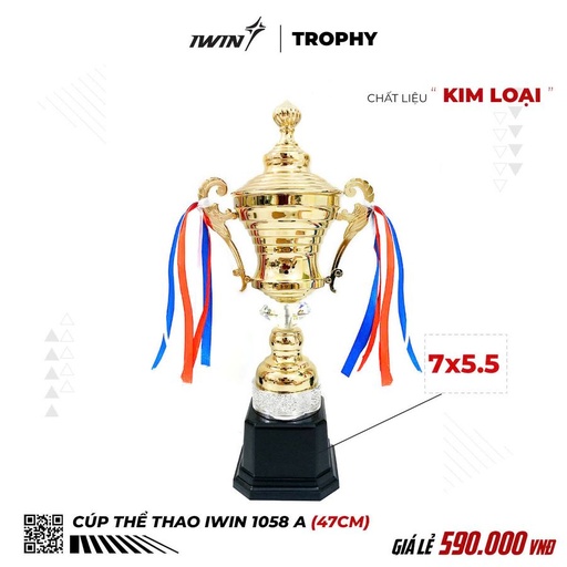 [SP003578] Cúp Thể Thao iWin 1058A - 47cm