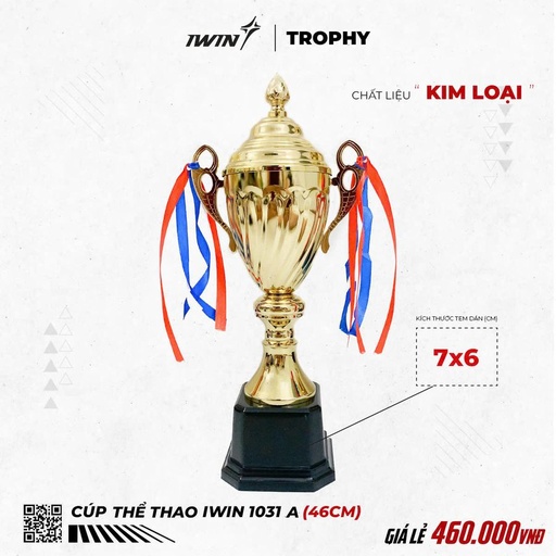 [SP003579] Cúp Thể Thao iWin 1031A - 46cm