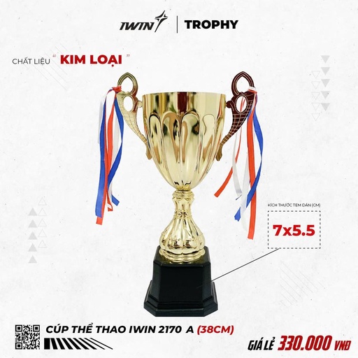 [SP003585] Cúp Thể Thao iWin 2170A - 38cm