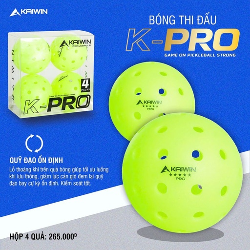 [SP003586] Bóng thi đấu Pickleball Kaiwin Pro (Hộp 4 quả)