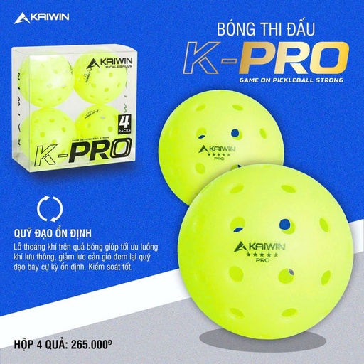 [SP003586] Bóng thi đấu Pickleball Kaiwin Pro (Hộp 4 quả)