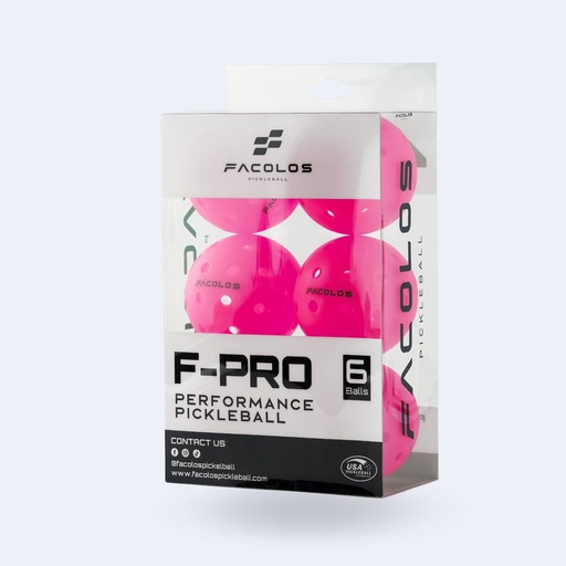 [SP003708] Bóng Pickleball Facolos F-Pro Advanced Pink (Hộp 6 quả)