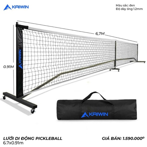 [SP003814] Lưới Pickleball Kaiwin Di động có bánh xe