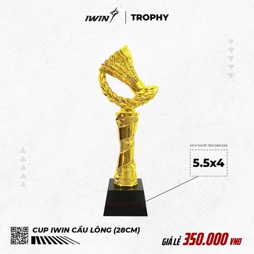 [SP002269] Cúp Cầu Lông iWin (28cm)