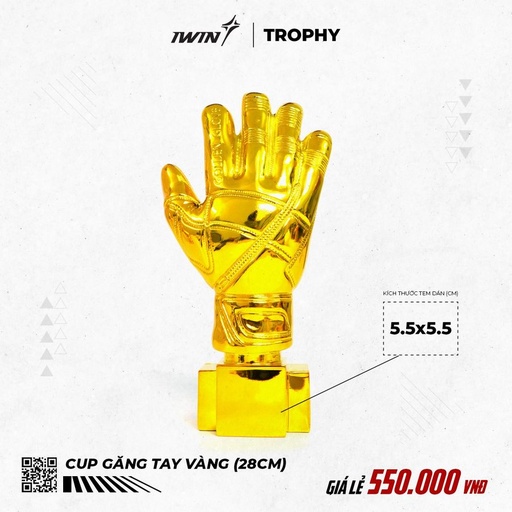 [SP000707] Cúp Găng tay Vàng iWin (28cm)