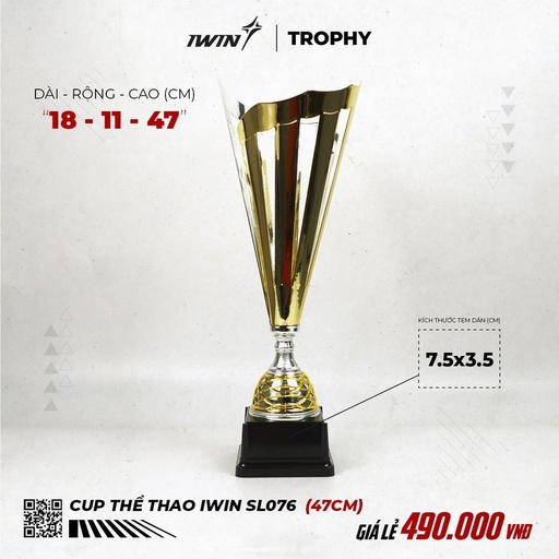 [SP001651] Cúp thể thao iWin SL076 (A) - 47cm