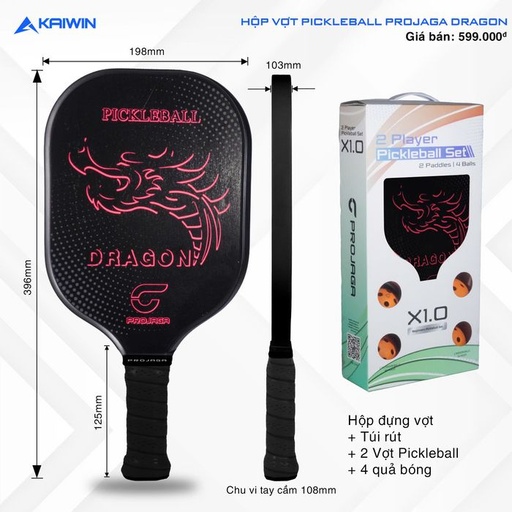 [SP003177] Hộp vợt Pickleball Kaiwin Progaja Dragon
