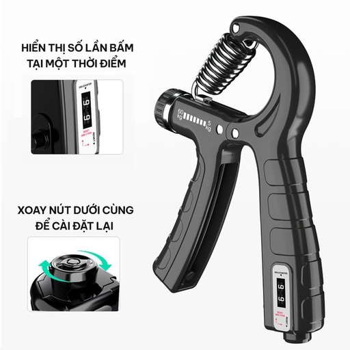 [SP002190] Kìm tập tay đếm số GoodFit GF02E chỉnh lực 5-60kg